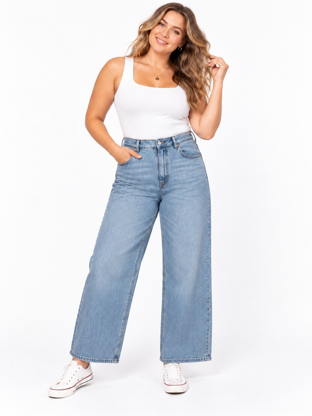 H&M Jeans Size 12 Light Wash High Rise Wide Leg